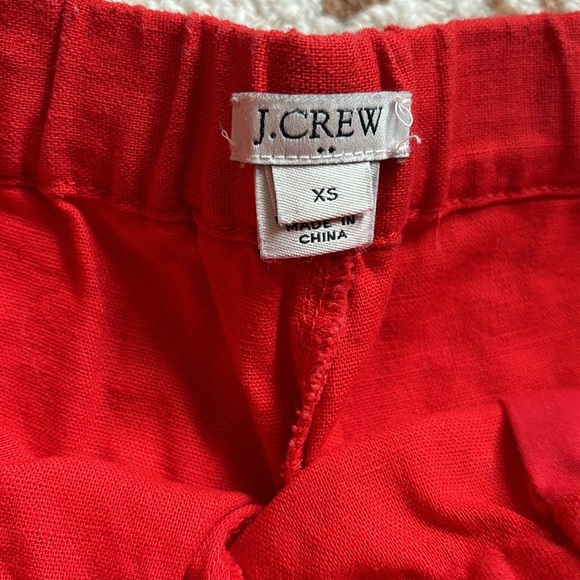 ❤️J.CREW Red Linen and Tassel Drawstring Shorts - Picture 5 of 8